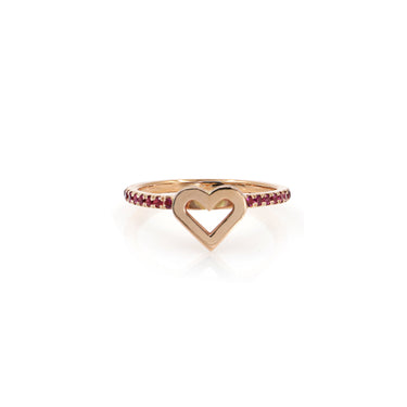 Gold ring set with ruby stones