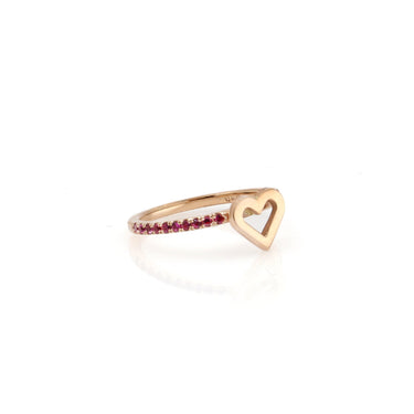 Gold ring set with ruby stones