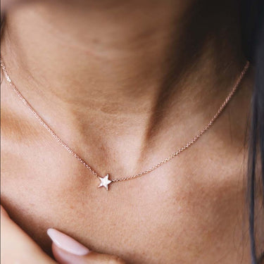 Star Necklace- 14K Gold with Diamond