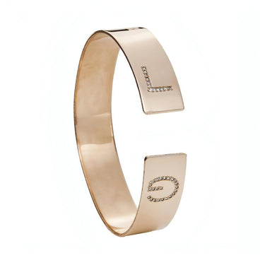 Cuff Bracelet Engraved and Inlaid Letters Bracelets Just Believe Jewelry