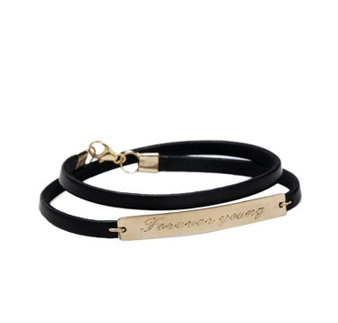 Double Wrap Leather Bracelet -Unisex Bracelets Just Believe Jewelry