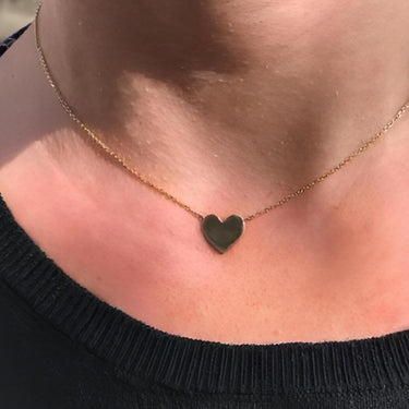 Gold heart Necklace - 14 kart gold - Just Believe Jewelry