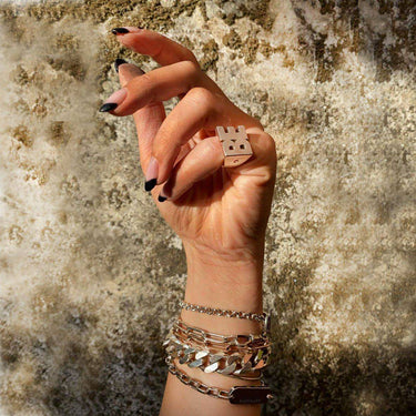 Two letters ring - Gold 14K \ Silver Rings Just Believe Jewelry