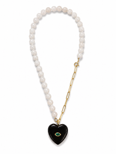 White Quartz with Black Heart