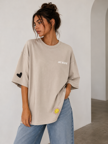 WELLNESS OVERSIZED T-SHIRT - JUST BELIEVE - LOVE