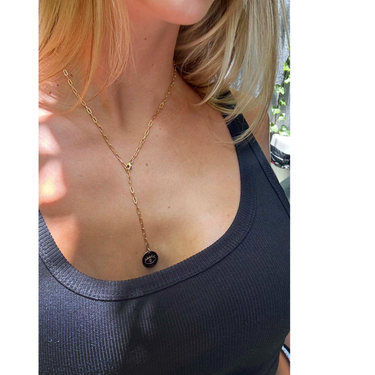 Small paperclip necklace - Eye pendant