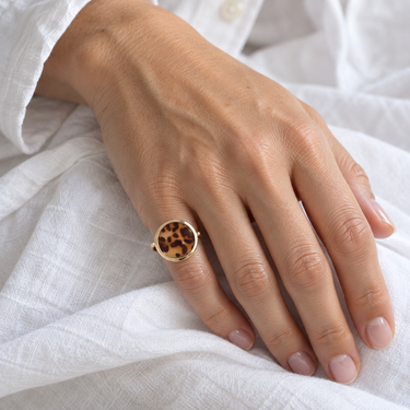 ONE OF A KIND SILVIA COLLECTION  SILVIA Round Leopard  Ring