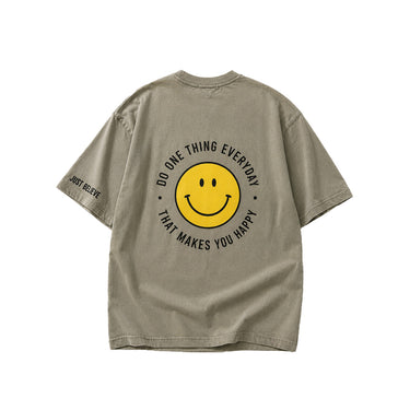 WELLNESS OVERSIZED T-SHIRT - JUST BELIEVE Smiley Tee
