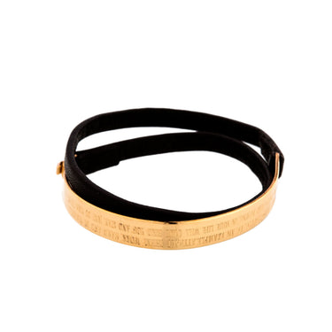 Cuff bracelet with wrap leather - Goldfilled/ Silver