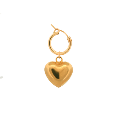 Hoop earing with  Gold heart