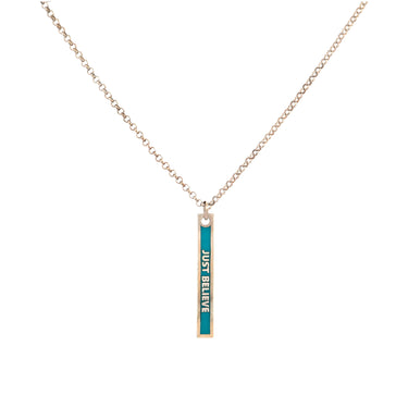 Blue Enamel Emotion - Silver Necklace