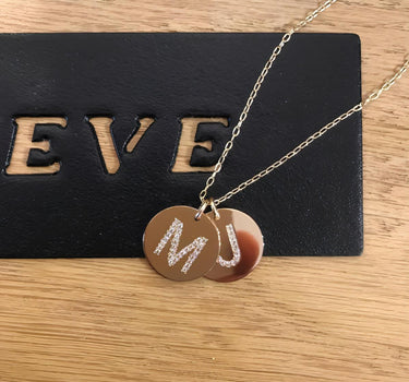 Coins Necklace with stone letters Necklaces Just Believe Jewelry