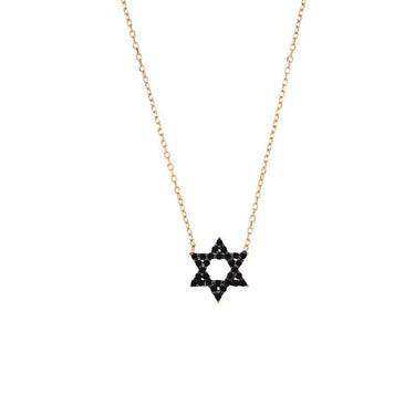 David Star Necklace- 14K gold with Diamond Necklaces Just Believe Jewelry