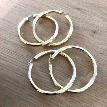 HOOP Earrings - 40mm 14K Gold Earrings Just Believe Jewelry