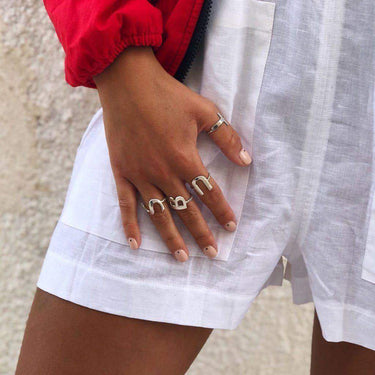 Initial Ring -Silver Rings Just Believe Jewelry