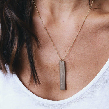 Large Rectangle Necklace -Unisex Necklaces Just Believe Jewelry