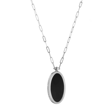 Oval Silvia Necklace -Black -Unisex -Gold 14K Necklaces Just Believe Jewelry