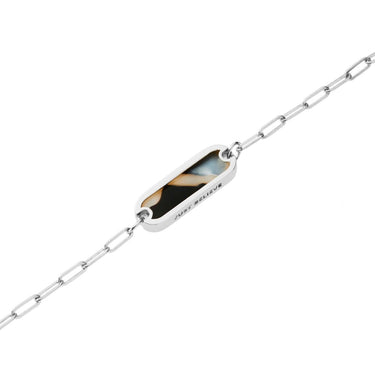Silvia Classic bracelet -Black & White- Unisex -Silver Bracelets Just Believe Jewelry