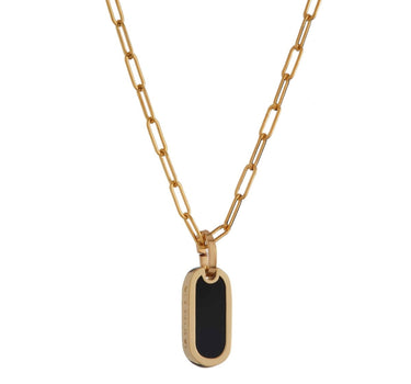 Silvia classic Necklace -Black -Unisex -Gold 14K Necklaces Just Believe Jewelry