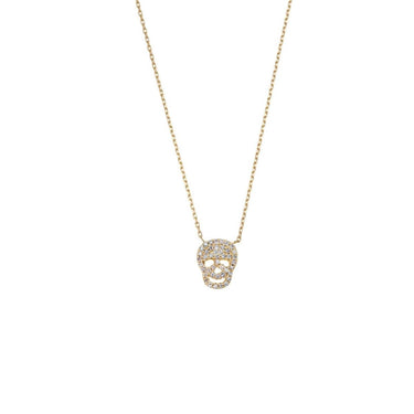 Skull Necklace -14K gold with Diamond Necklaces Just Believe Jewelry
