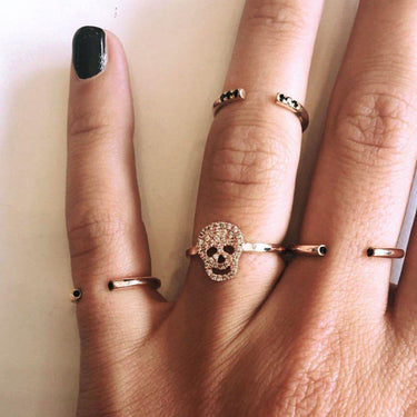 Skull Ring - Gold14K with Diamond Rings Just Believe Jewelry