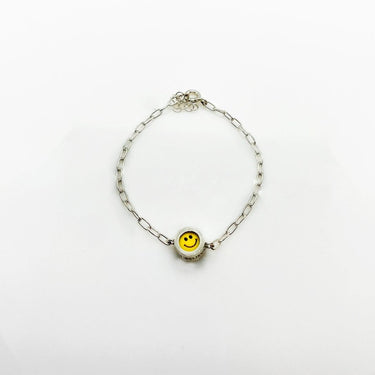 Smiley button bracelet- Gold 14k Bracelets Just Believe Jewelry