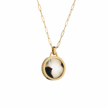 Sol Silvia Necklace - Black & White - Unisex -Gold 14K Necklaces Just Believe Jewelry