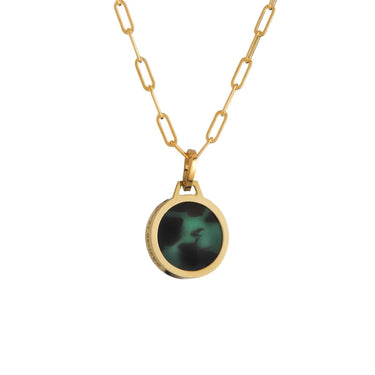 Sol Silvia Necklace -Green & Black -Unisex - Gold 14K Necklaces Just Believe Jewelry